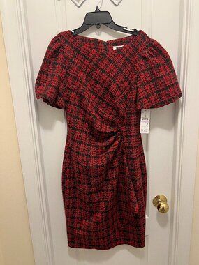DKNY Women's Bubble Sleeve Ruched Sheath Dress, Size 6